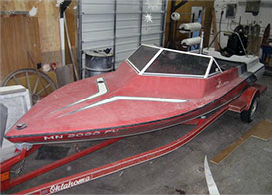 Boat Paint Job Minnesota - Ski Boat Before 01